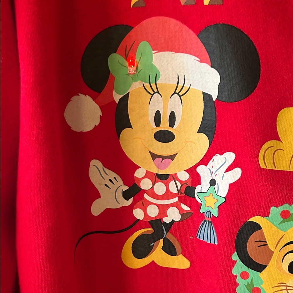 Disney Red Sweatshirt with blinking lights on 6 Characters - Picture 7 of 14